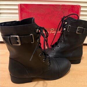 American Rag Black Combat Moto Boots Lace-Up